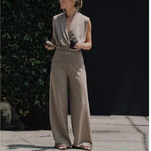 Pique surplice top and pants